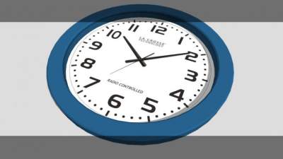 简约蓝色数字挂钟SU模型下载_sketchup草图大师SKP模型