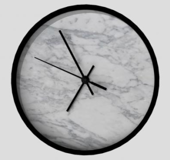 白色大理石挂钟SU模型下载_sketchup草图大师SKP模型