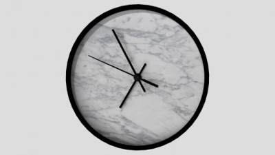 白色大理石挂钟SU模型下载_sketchup草图大师SKP模型