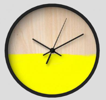 现代个性黄色木挂钟SU模型下载_sketchup草图大师SKP模型