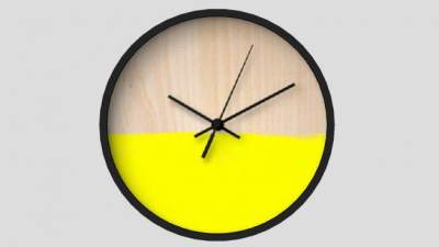 现代个性黄色木挂钟SU模型下载_sketchup草图大师SKP模型