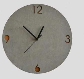 混凝土和木头创意圆形挂钟SU模型下载_sketchup草图大师SKP模型