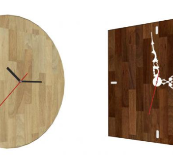 木制空白挂钟SU模型下载_sketchup草图大师SKP模型