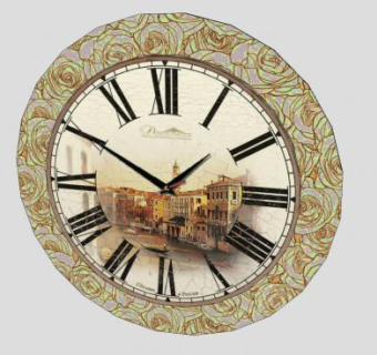 玫瑰花纹边框罗马钟表SU模型下载_sketchup草图大师SKP模型