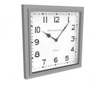 现代方形数字钟表SU模型下载_sketchup草图大师SKP模型