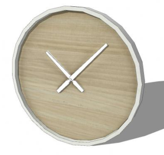 自然木制空白钟表SU模型下载_sketchup草图大师SKP模型