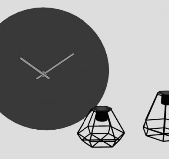 简约空白钟面挂钟SU模型下载_sketchup草图大师SKP模型