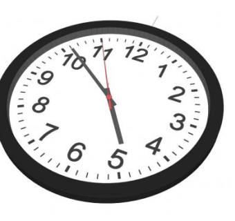 黑色圆形边框挂钟SU模型下载_sketchup草图大师SKP模型