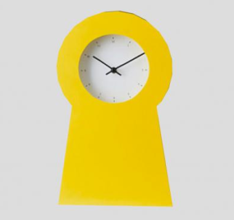 黄色装饰壁式挂钟SU模型下载_sketchup草图大师SKP模型