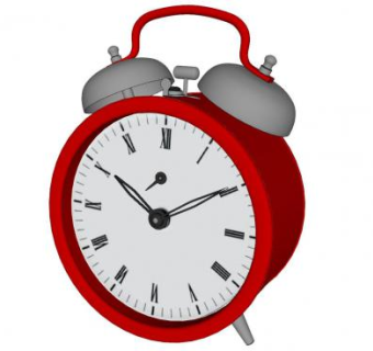 罗马数字红色闹钟SU模型下载_sketchup草图大师SKP模型