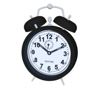 床头摆件台式黑色闹钟SU模型下载_sketchup草图大师SKP模型