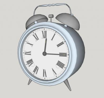 罗马数字打铃闹钟SU模型下载_sketchup草图大师SKP模型