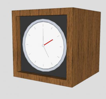 现代木箱装饰闹钟SU模型下载_sketchup草图大师SKP模型