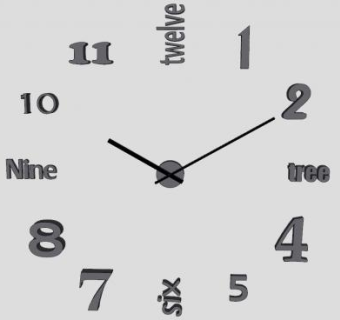 英文数字DIY墙贴装饰钟表SU模型下载_sketchup草图大师SKP模型