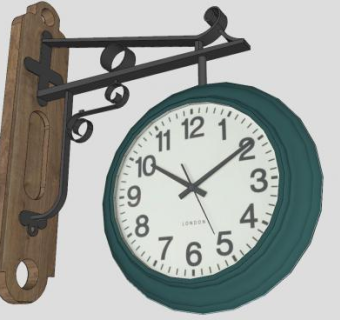 欧洲街边金属吊钟SU模型下载_sketchup草图大师SKP模型