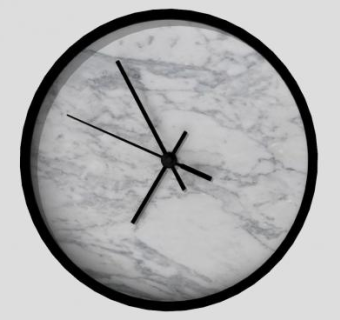 黑框大理石钟表SU模型下载_sketchup草图大师SKP模型