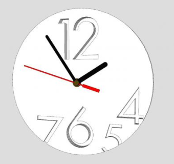 创意数字白色钟表SU模型下载_sketchup草图大师SKP模型