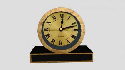 壁炉装饰罗马数字罩钟SU模型下载_sketchup草图大师SKP模型