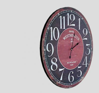 美式风格数字挂钟SU模型下载_sketchup草图大师SKP模型