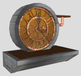 蒸汽朋克时钟和架子SU模型下载_sketchup草图大师SKP模型