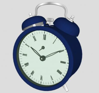 蓝色金属打铃闹钟SU模型下载_sketchup草图大师SKP模型