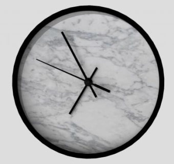 简约大理石空白时钟SU模型下载_sketchup草图大师SKP模型