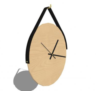 简约木制挂钟SU模型下载_sketchup草图大师SKP模型