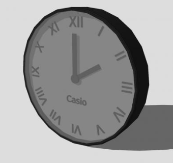 卡西欧客厅挂钟SU模型下载_sketchup草图大师SKP模型