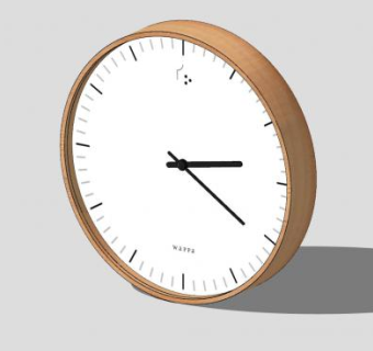 木制简约客厅挂钟SU模型下载_sketchup草图大师SKP模型