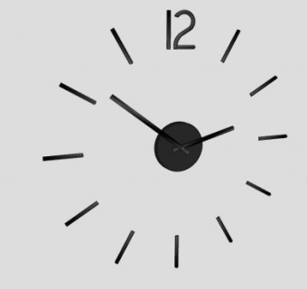 黑色金属DIY墙饰挂钟SU模型下载_sketchup草图大师SKP模型