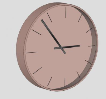 藕色简约客厅钟表SU模型下载_sketchup草图大师SKP模型