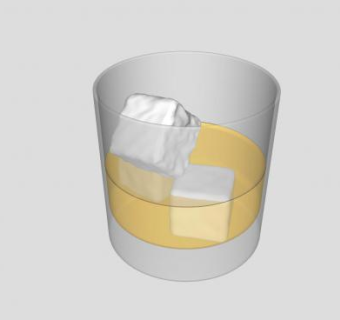 装威士忌和冰块的酒杯SU模型下载_sketchup草图大师SKP模型