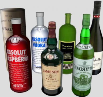 啤酒红酒瓶标签系列SU模型下载_sketchup草图大师SKP模型