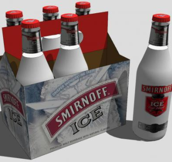 6瓶装箱的酒水酒瓶SU模型下载_sketchup草图大师SKP模型
