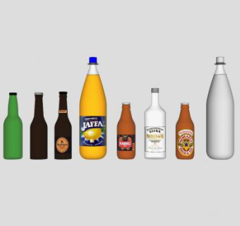 多种类酒水饮料瓶标签SU模型下载_sketchup草图大师SKP模型