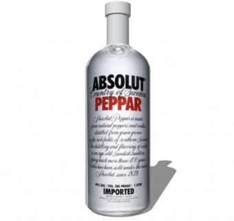 绝对伏特加辣椒味酒瓶标签SU模型下载_sketchup草图大师SKP模型