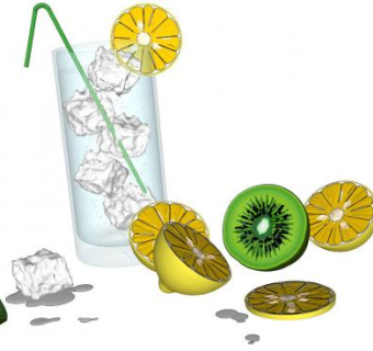 柠檬鸡尾酒饮料SU模型下载_sketchup草图大师SKP模型