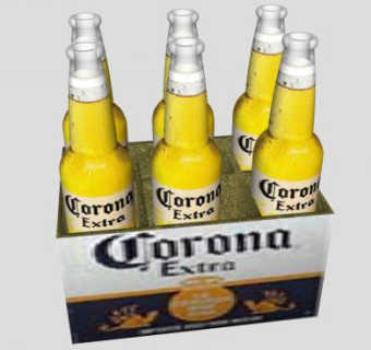 科罗娜酒水酒瓶6瓶包装SU模型下载_sketchup草图大师SKP模型