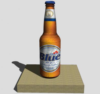 啤酒酒瓶酒水标签SU模型下载_sketchup草图大师SKP模型