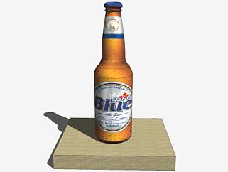 啤酒酒瓶酒水标签SU模型下载_sketchup草图大师SKP模型