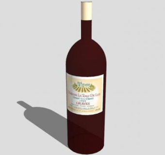 红色玻璃酒瓶标签SU模型下载_sketchup草图大师SKP模型