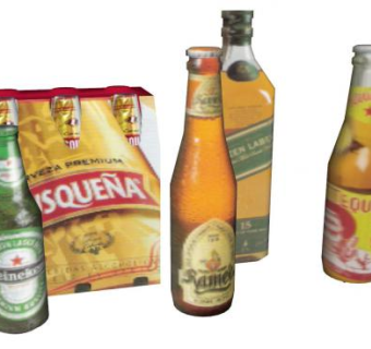 玻璃酒瓶啤酒酒水包装SU模型下载_sketchup草图大师SKP模型