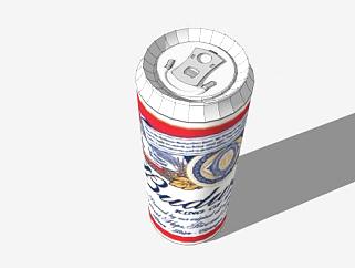 百威啤酒酒罐SU模型下载_sketchup草图大师SKP模型