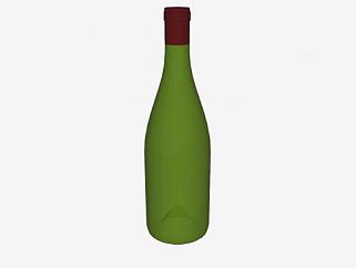 绿色玻璃酒瓶SU模型下载_sketchup草图大师SKP模型