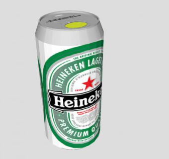 喜力加长啤酒罐SU模型下载_sketchup草图大师SKP模型