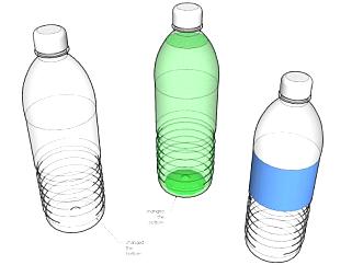 3个<em>透明</em>塑料瓶标签SU模型下载_sketchup草图大师SKP...