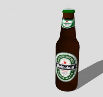 喜力啤酒酒水酒瓶SU模型下载_sketchup草图大师SKP模型