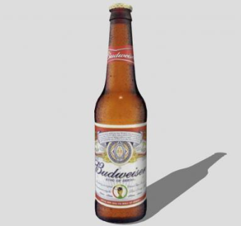百威啤酒标签瓶子SU模型下载_sketchup草图大师SKP模型