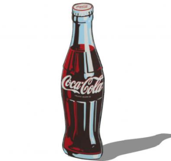 可口可乐瓶平面图SU模型下载_sketchup草图大师SKP模型