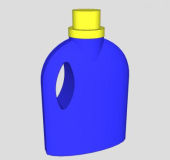蓝色洗衣液瓶SU模型下载_sketchup草图大师SKP模型